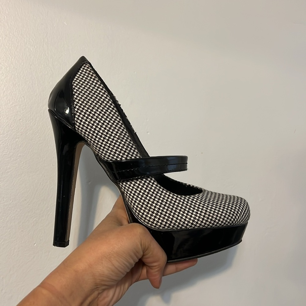 Platform Houndstooth Mary Janes